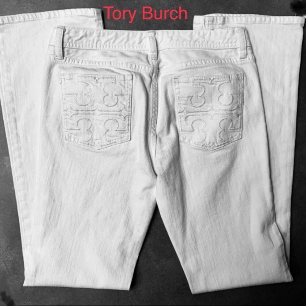 Tory Burch Classic Boot White Jeans 25 (E1) - Picture 13 of 16